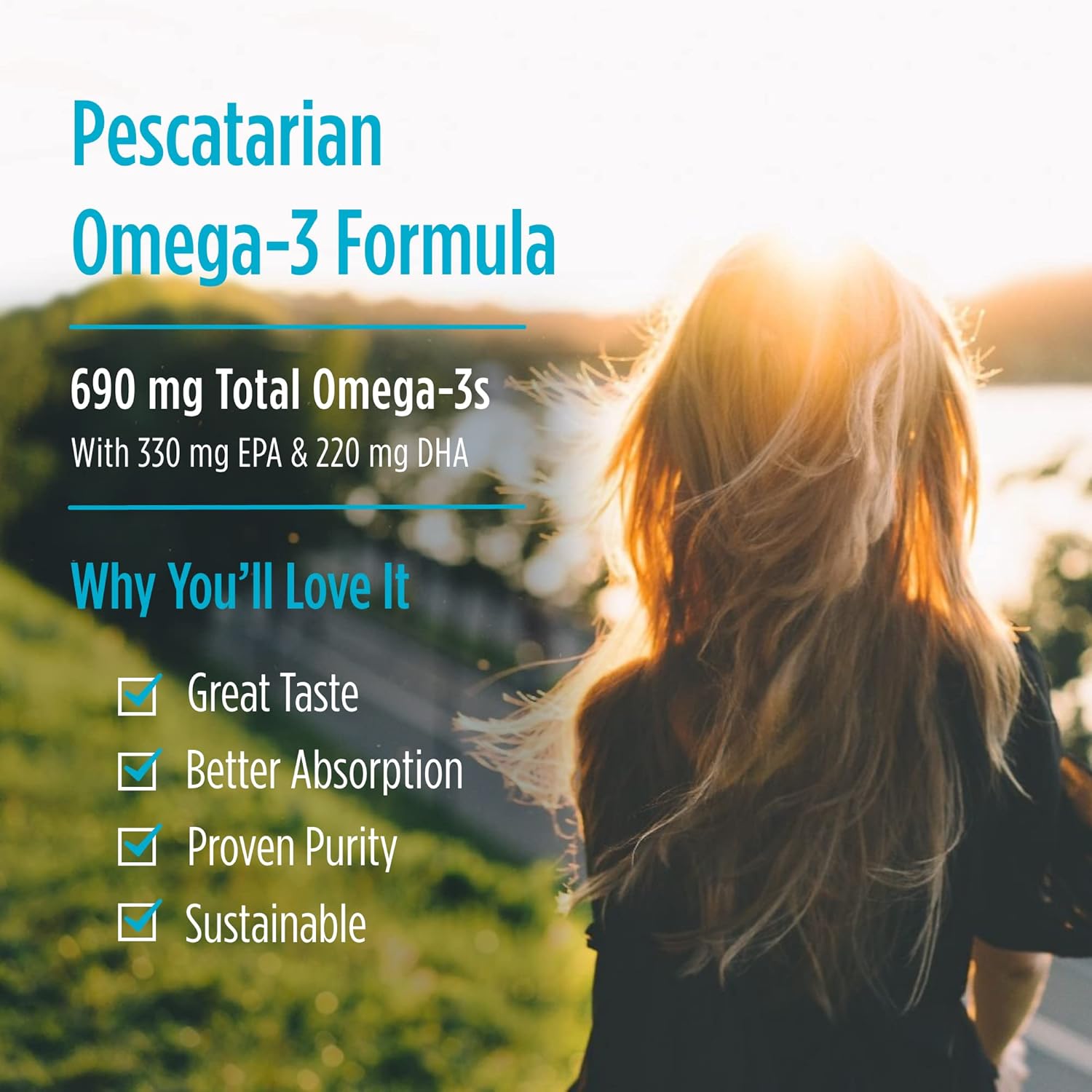 60 Lemon Flavored Fish Gel Caps - 690mg Omega-3 - EPA & DHA for Brain & Heart Health - Immune Support - Non-GMO - 30 Servings