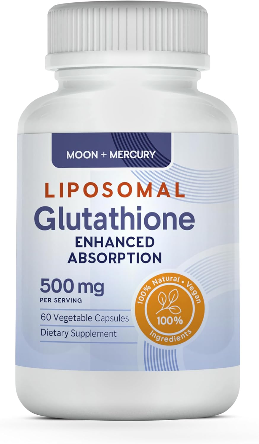 60 Liposomal Glutathione Capsules with Moon and Mercury - High-quality Glutathione Supplement