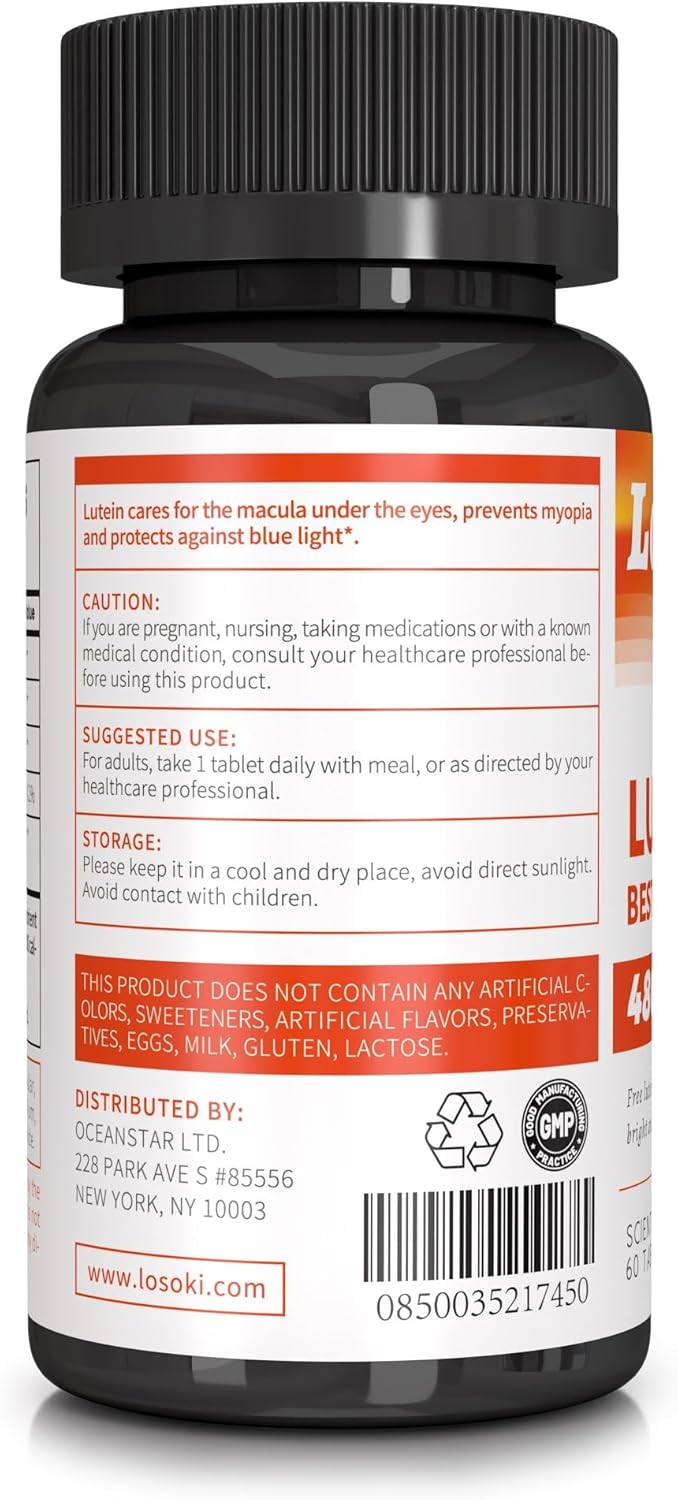 60 Losoki Lutein Tablets for Eye Health and Protection