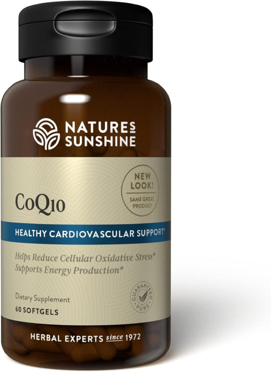 60 Nature's Sunshine CoQ10 Softgel Capsules for Heart Health and Energy Boost