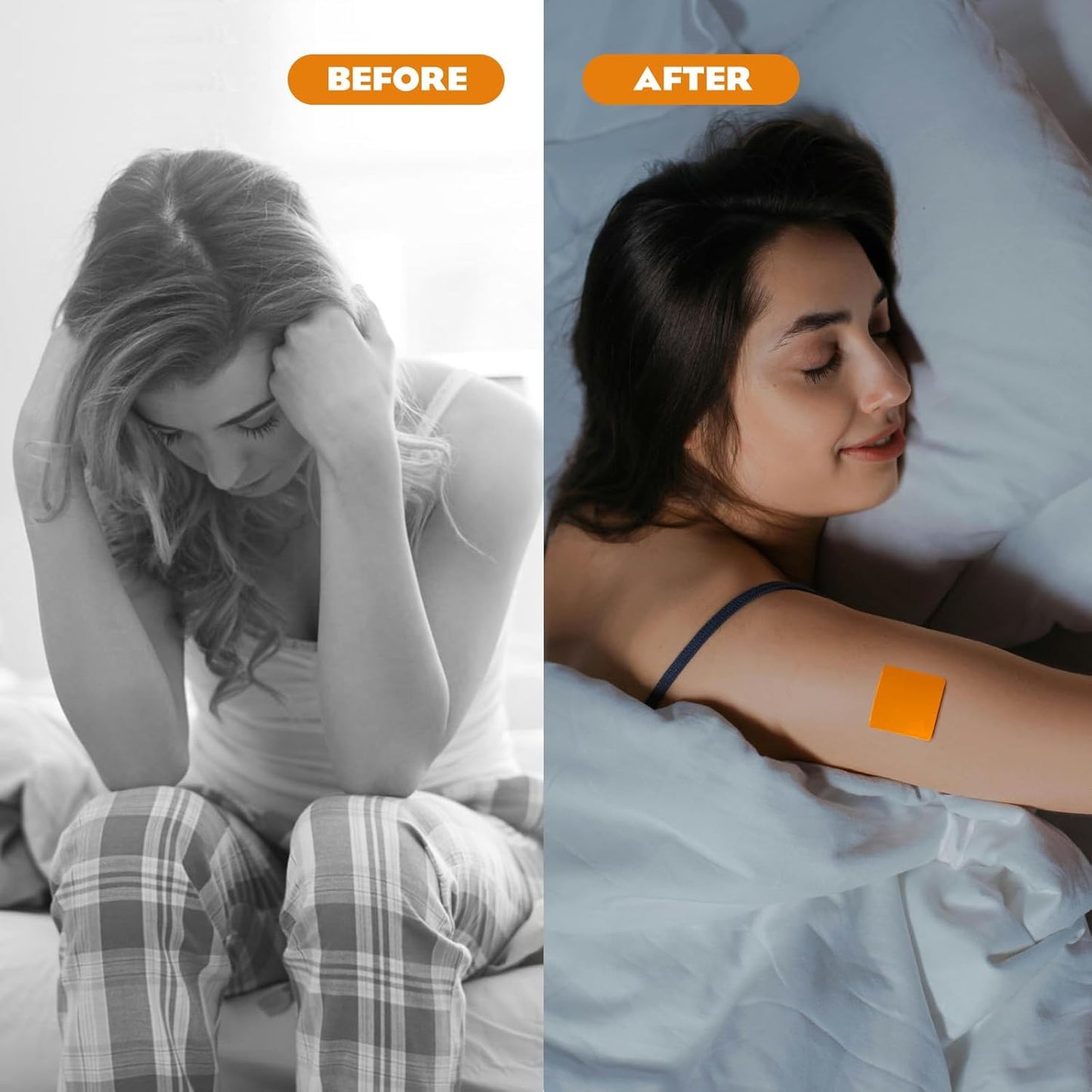 60 NEVVIS Sweet Orange Deep Sleep Patches for Adults - Natural Plant Ingredients, Extra Strength, Men and Women, Skin-Friendly & Easy