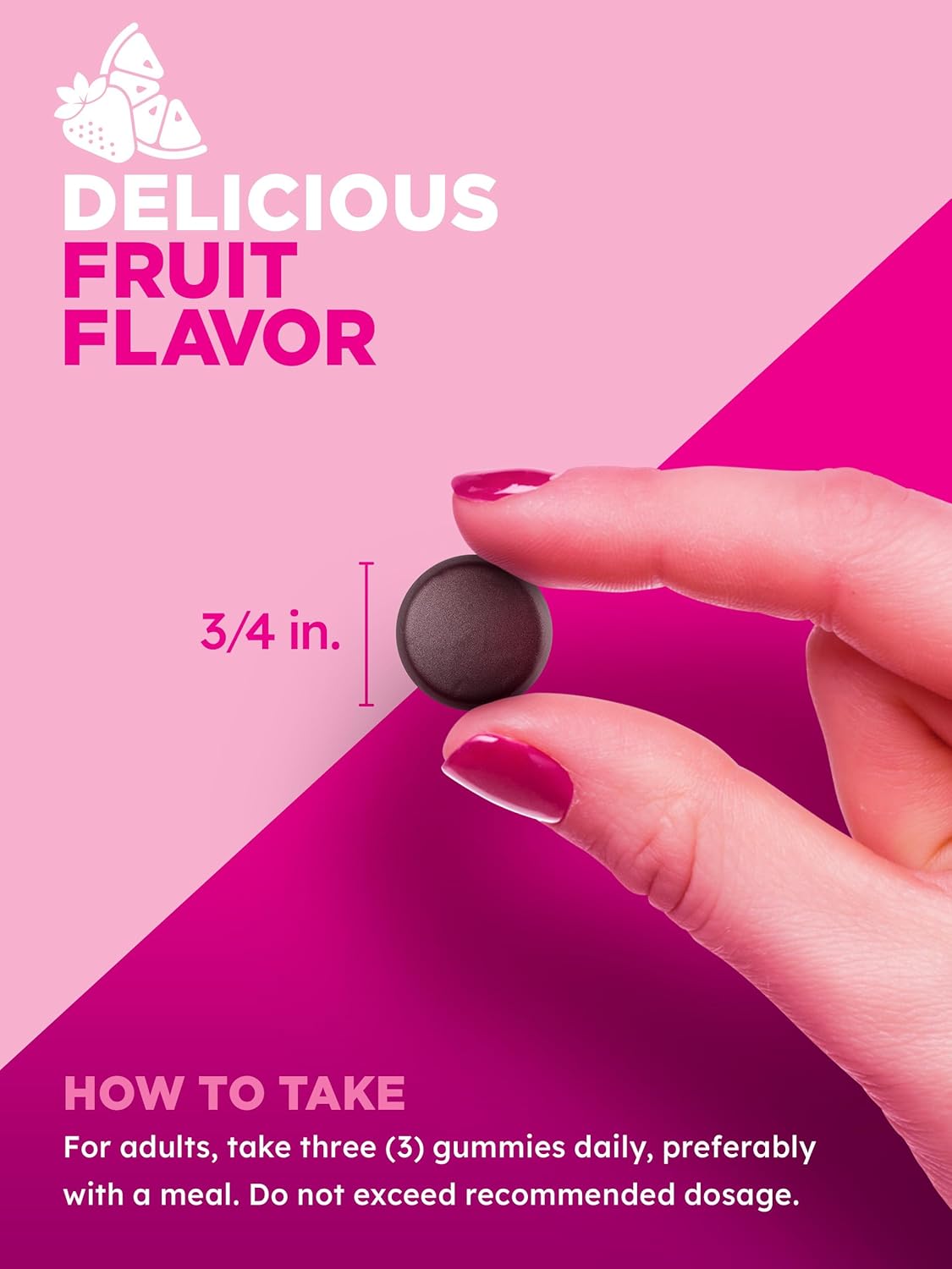 60 Non-GMO Pink Prenatal Gummies with DHA, Folic Acid, and Fruit Flavor | Gluten-Free Multivitamin
