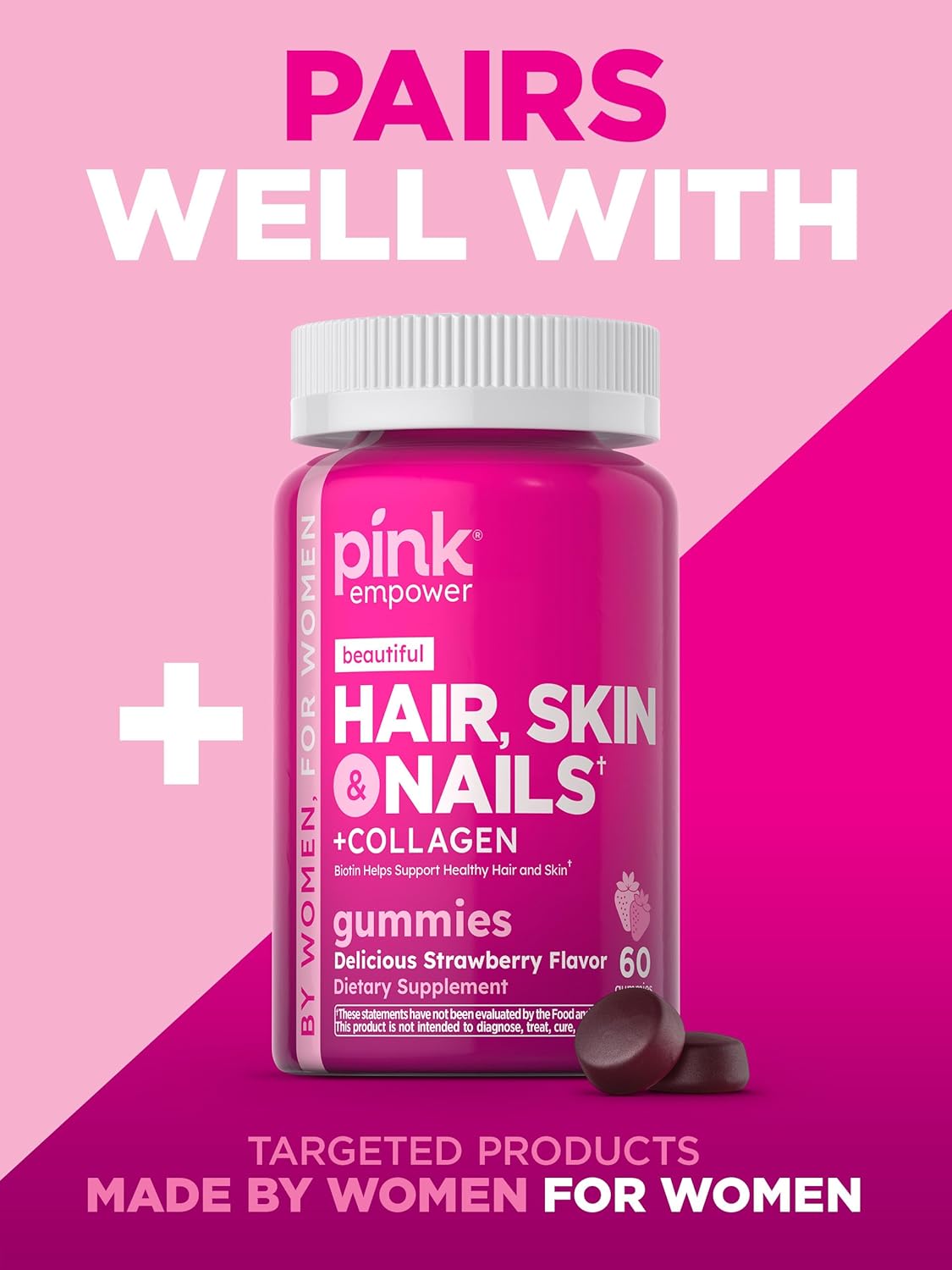 60 Non-GMO Pink Prenatal Gummies with DHA, Folic Acid, and Fruit Flavor | Gluten-Free Multivitamin