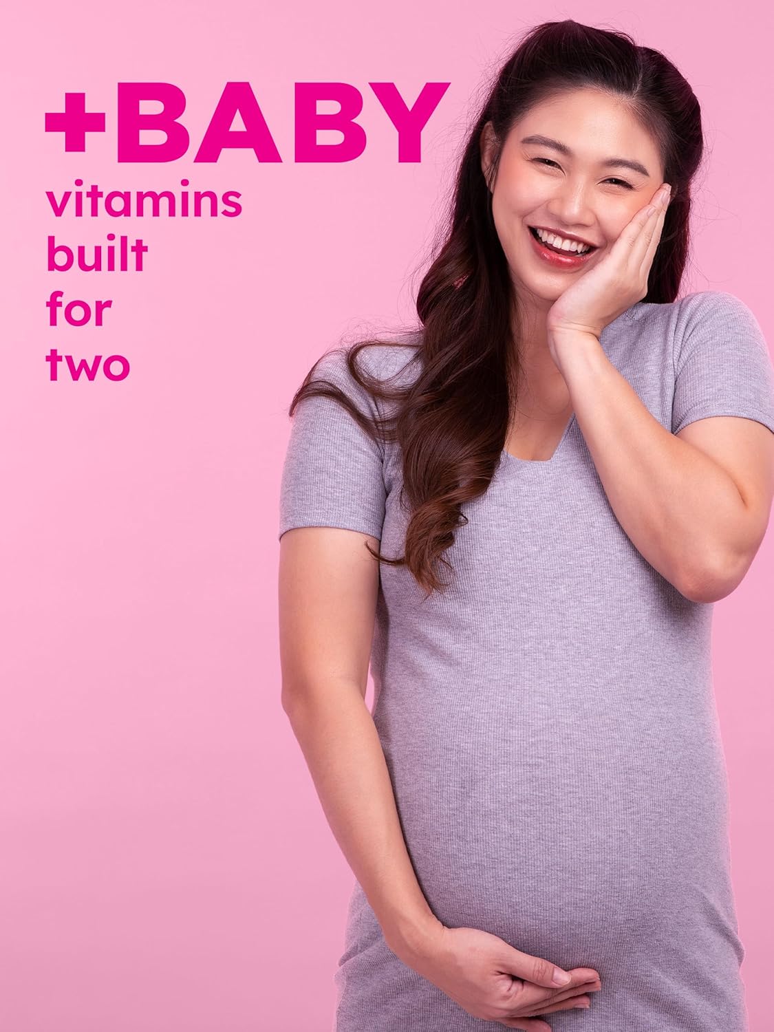60 Non-GMO Pink Prenatal Gummies with DHA, Folic Acid, and Fruit Flavor | Gluten-Free Multivitamin