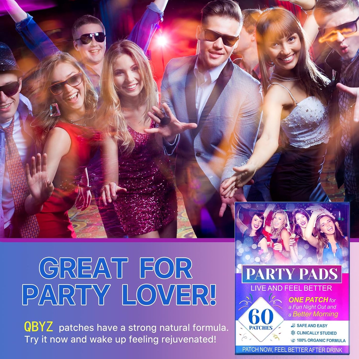 60 Pack Party Relief Patches for Hangover-Free Mornings - Natural Recovery Patch for Pre-Party Use - Wake Up Feeling Refreshed