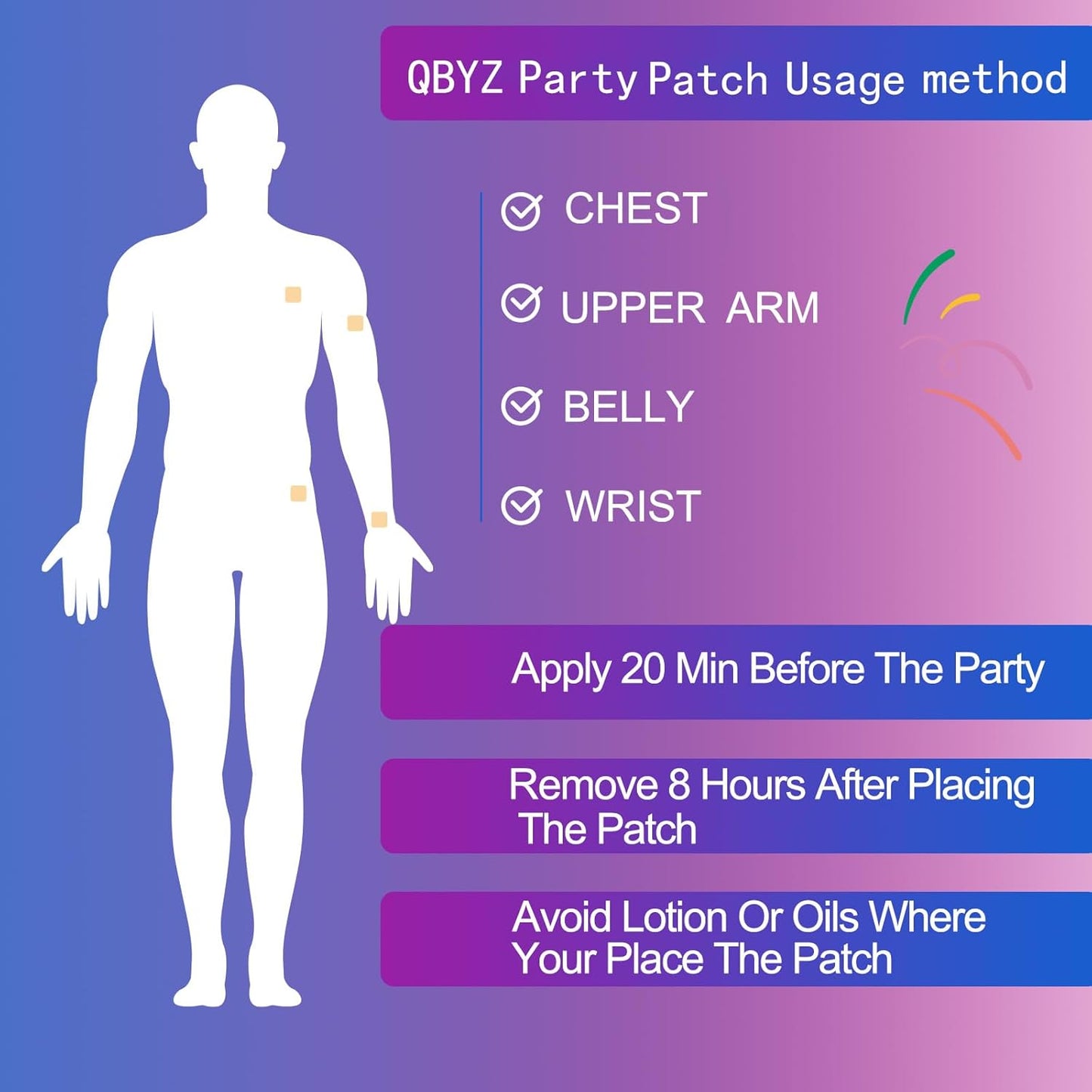 60 Pack Party Relief Patches for Hangover-Free Mornings - Natural Recovery Patch for Pre-Party Use - Wake Up Feeling Refreshed