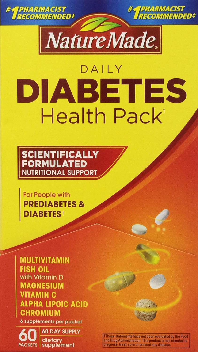 60 Packets of Nature Made Diabetes Health Pack for Better Health and Wellness
