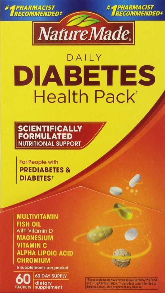 60 Packets of Nature Made Diabetes Health Pack for Better Health and Wellness