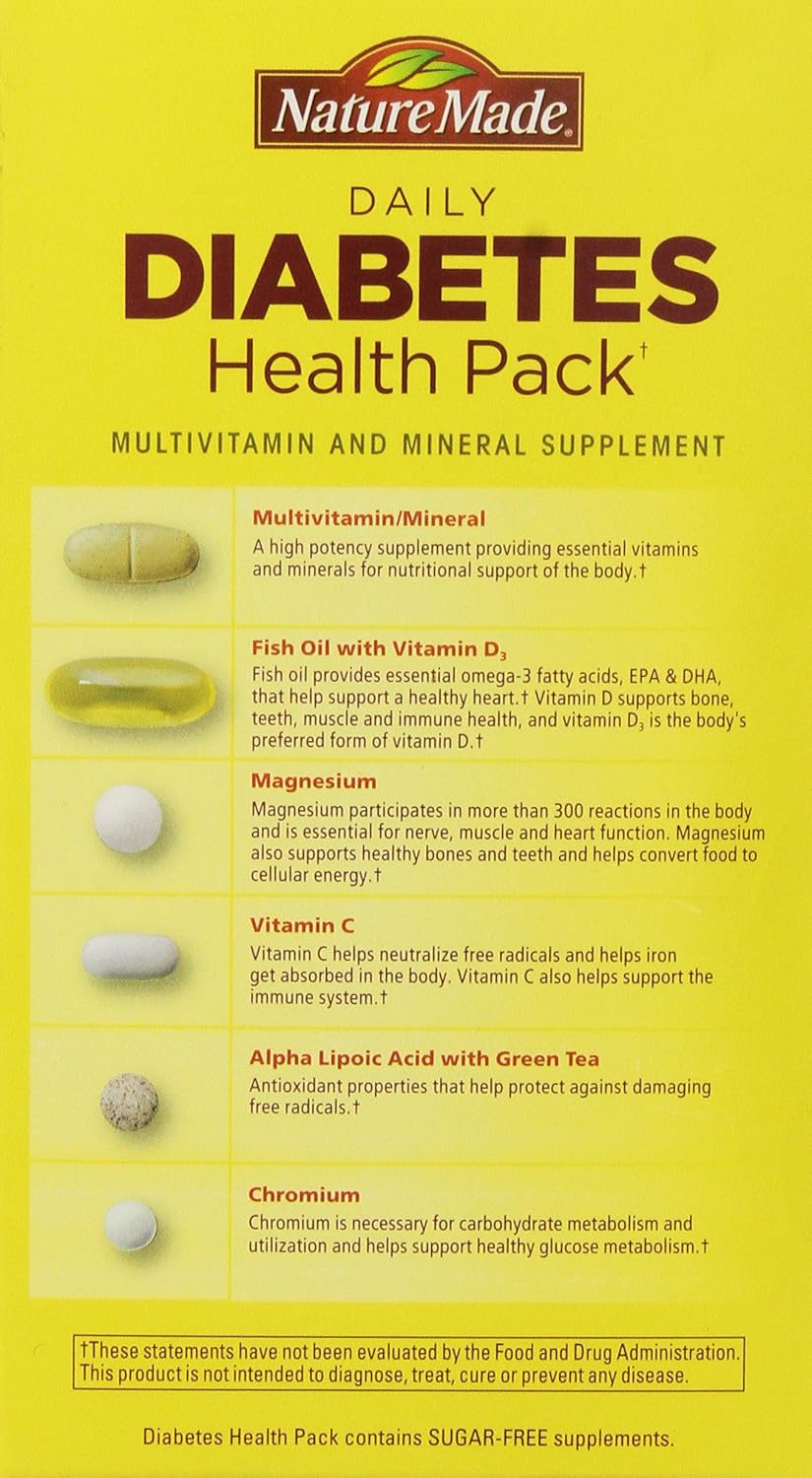 60 Packets of Nature Made Diabetes Health Pack for Better Health and Wellness