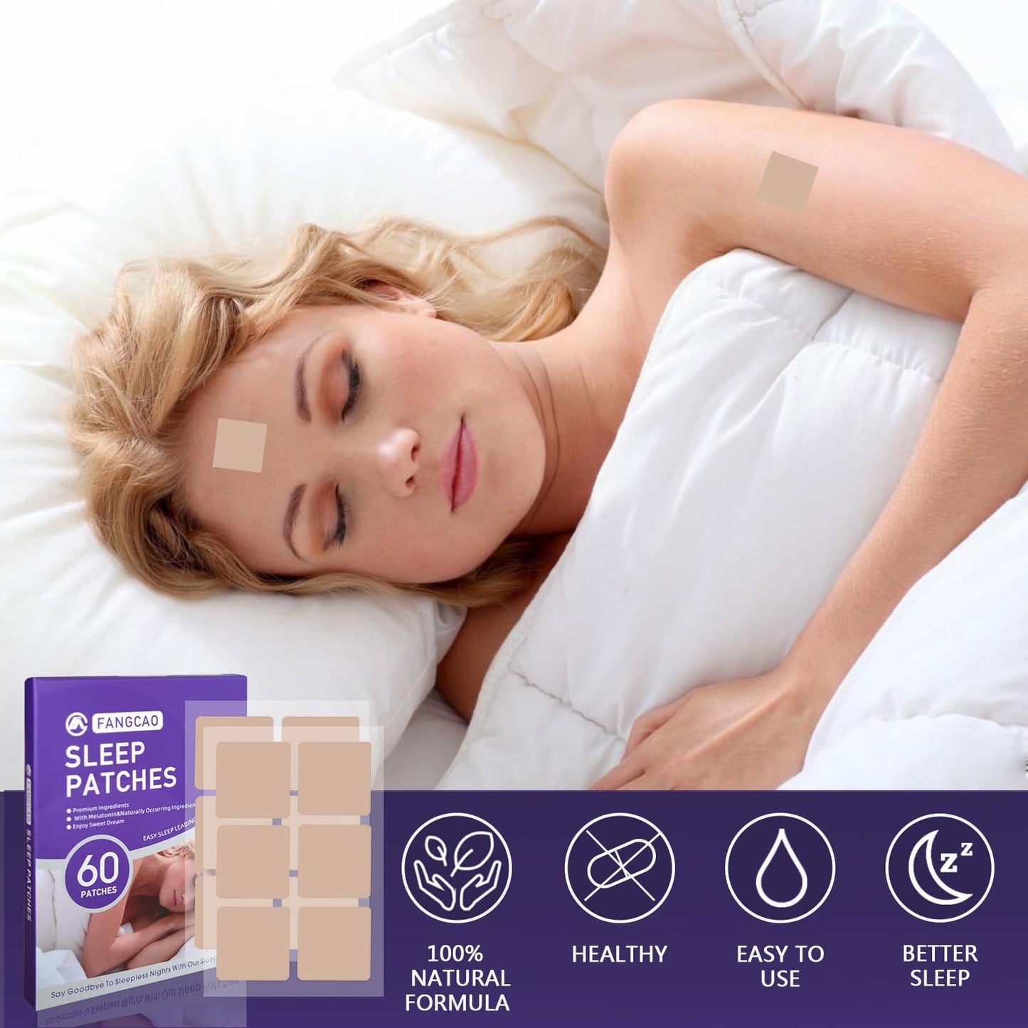 60 Premium Sleep Patches for Adults - Upgraded Ingredients for Easy and Comfortable Use