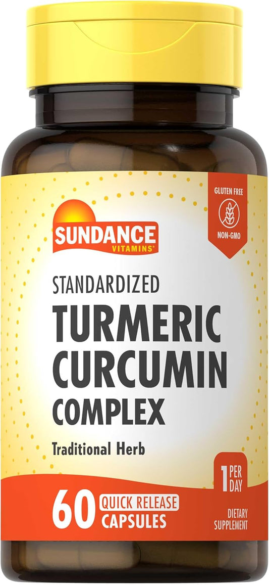 60 Quick Release Capsules of Sundance Turmeric Curcumin Complex - Traditional Herbal Supplement, Non-GMO & Gluten-Free