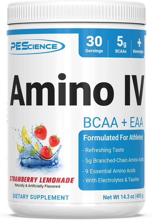 60 Scoop PEScience Amino IV Strawberry Lemonade BCAA EAA Powder w/ Electrolytes