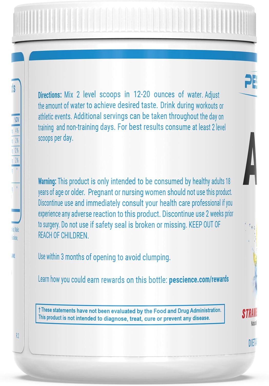 60 Scoop PEScience Amino IV Strawberry Lemonade BCAA EAA Powder w/ Electrolytes