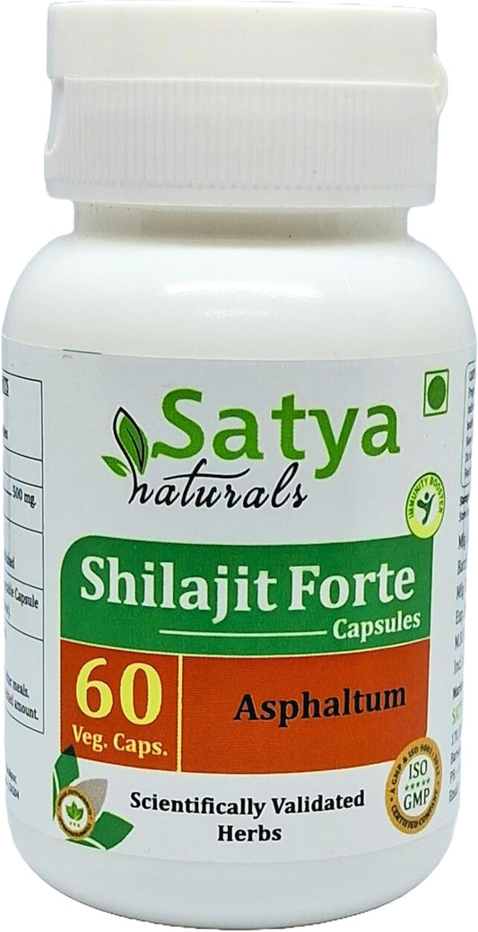 60 Servings of 500mg Organic Shilajit Capsules - Ayurvedic Formula with No Artificial Ingredients - Single Pack