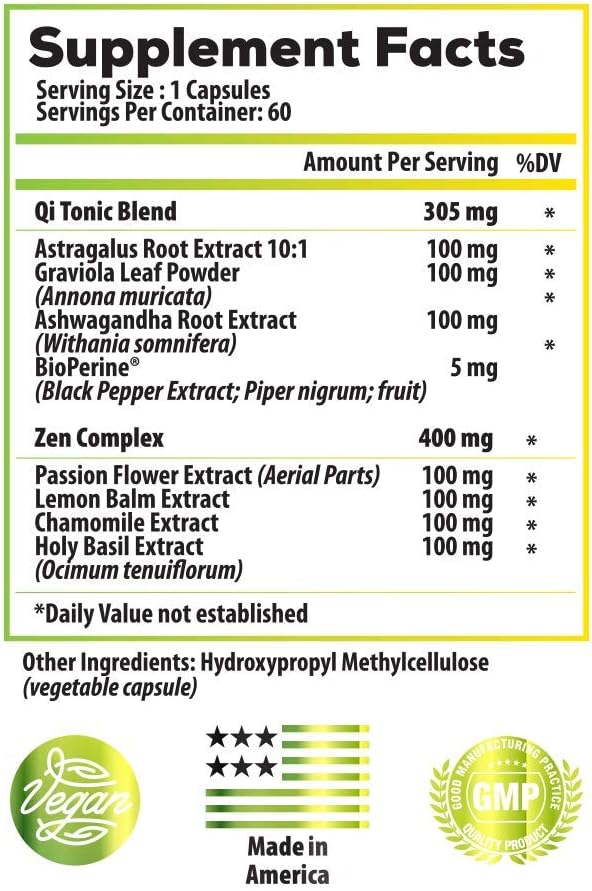 60 Servings of Ideal Infusion Cortisol Blocker and Mood Support with Astragalus Root, Ashwagandha, and Passion Flower - Vegan Formula for Relaxation and Stress Relief