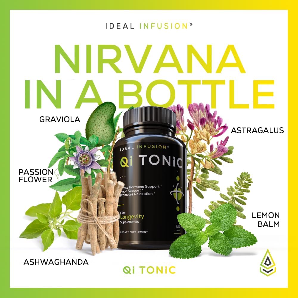 60 Servings of Ideal Infusion Cortisol Blocker and Mood Support with Astragalus Root, Ashwagandha, and Passion Flower - Vegan Formula for Relaxation and Stress Relief