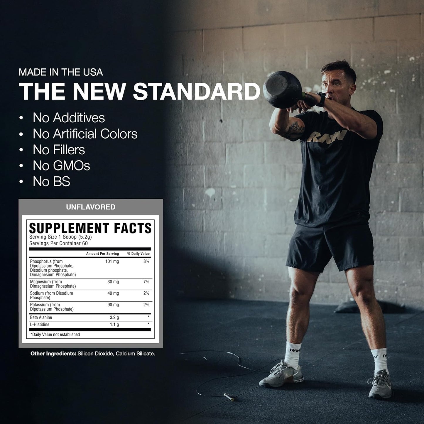 60 Servings of RAW Beta Alanine Powder for Improved Workout Endurance - Unflavored Pre-Workout Supplement for Men & Women - Reduce Muscular Fatigue with Beta Alanine Powder