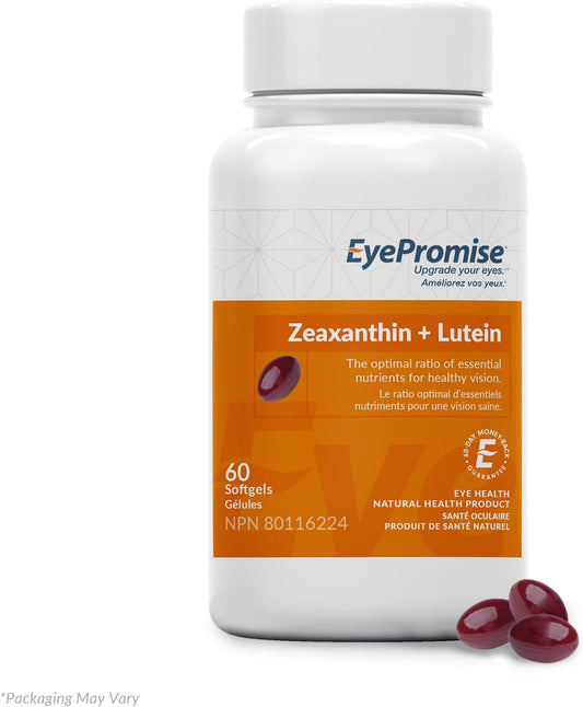 60 Softgel Capsules Eye Vitamin with Zeaxanthin & Lutein, Gluten-Free & Vegetarian, Natural Ingredients for Eye Health