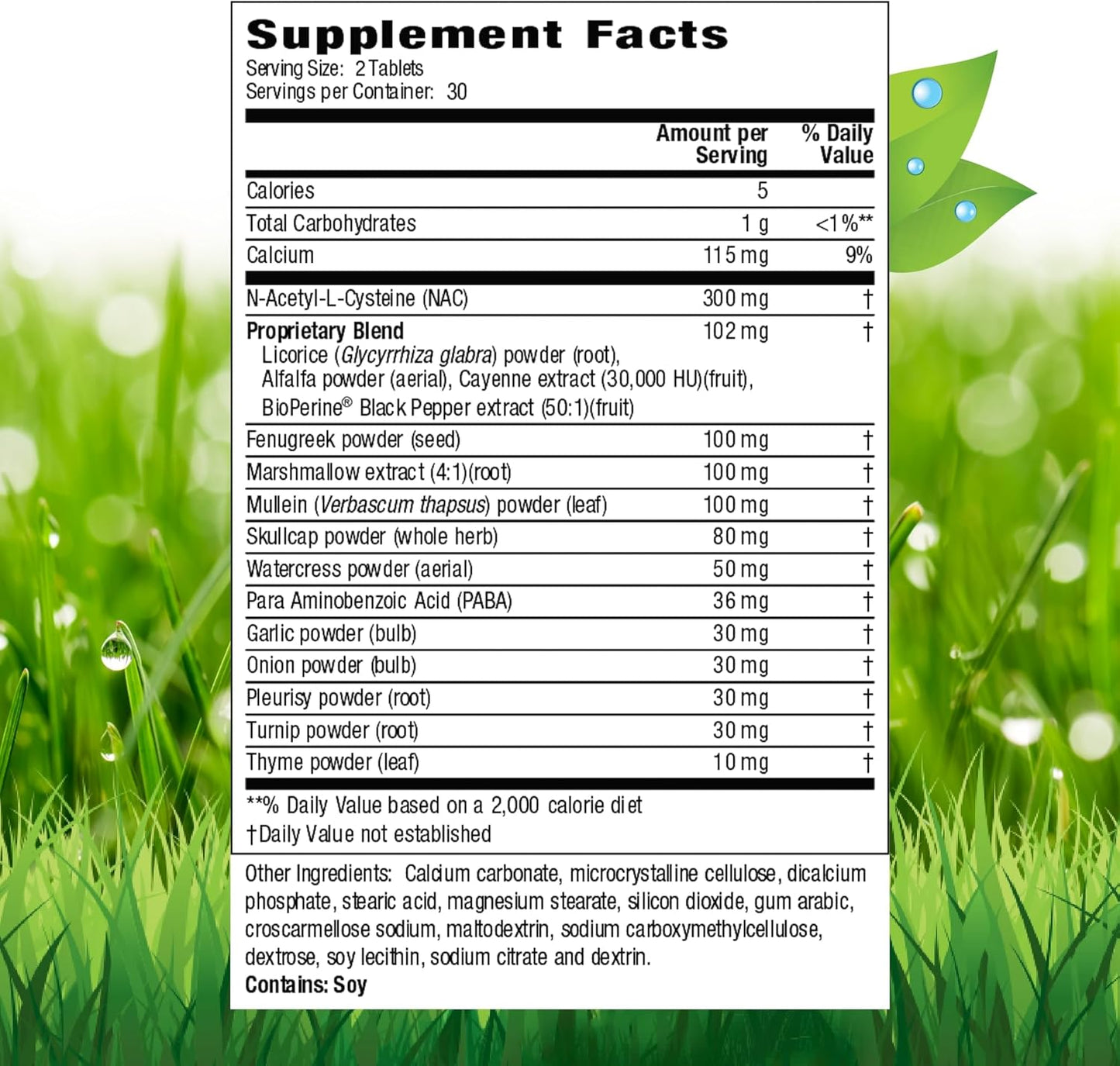 60 Tablets Nature's Secret Respiratory Support & Defense - Boosts Lung Health with NAC, Fenugreek, and Marshmallow - 30 Servings