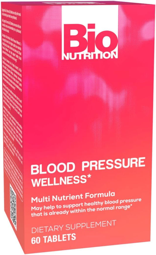 60 Tablets of Bio Nutrition Blood Pressure Wellness (2 Pack) | Supports Healthy Blood Circulation with Essential Vitamins and Nutrients such as Calcium and Magnesium