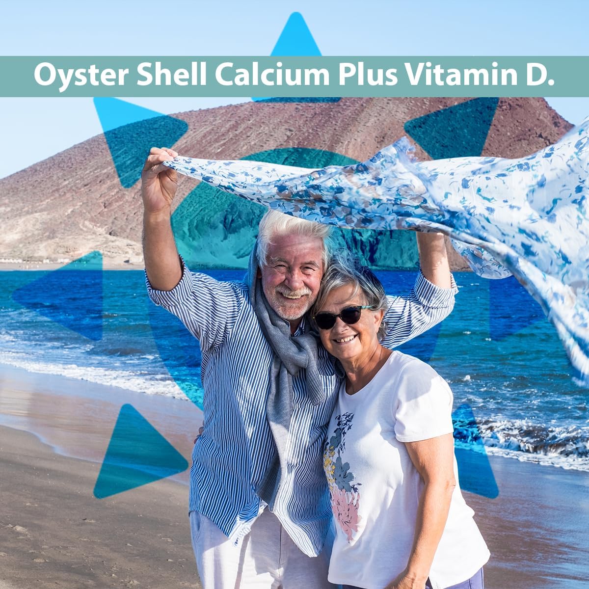 60 Tablets of GeriCare Oyster Shell Calcium 500mg + Vitamin D for Bone Health, Nutritional Support