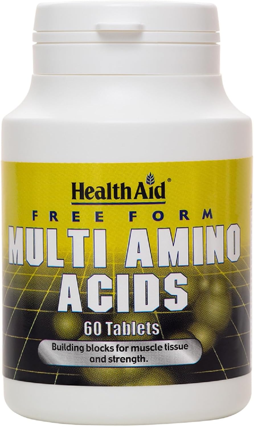 60 Tablets of HealthAid Free Form Multi Amino Acids Supplement for Overall Health and Wellness