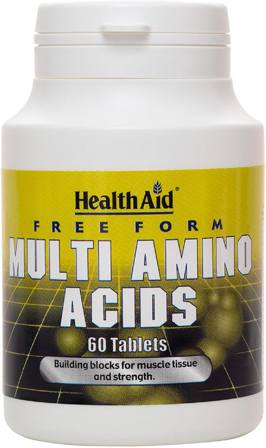 60 Tablets of HealthAid Free Form Multi Amino Acids Supplement for Overall Health and Wellness