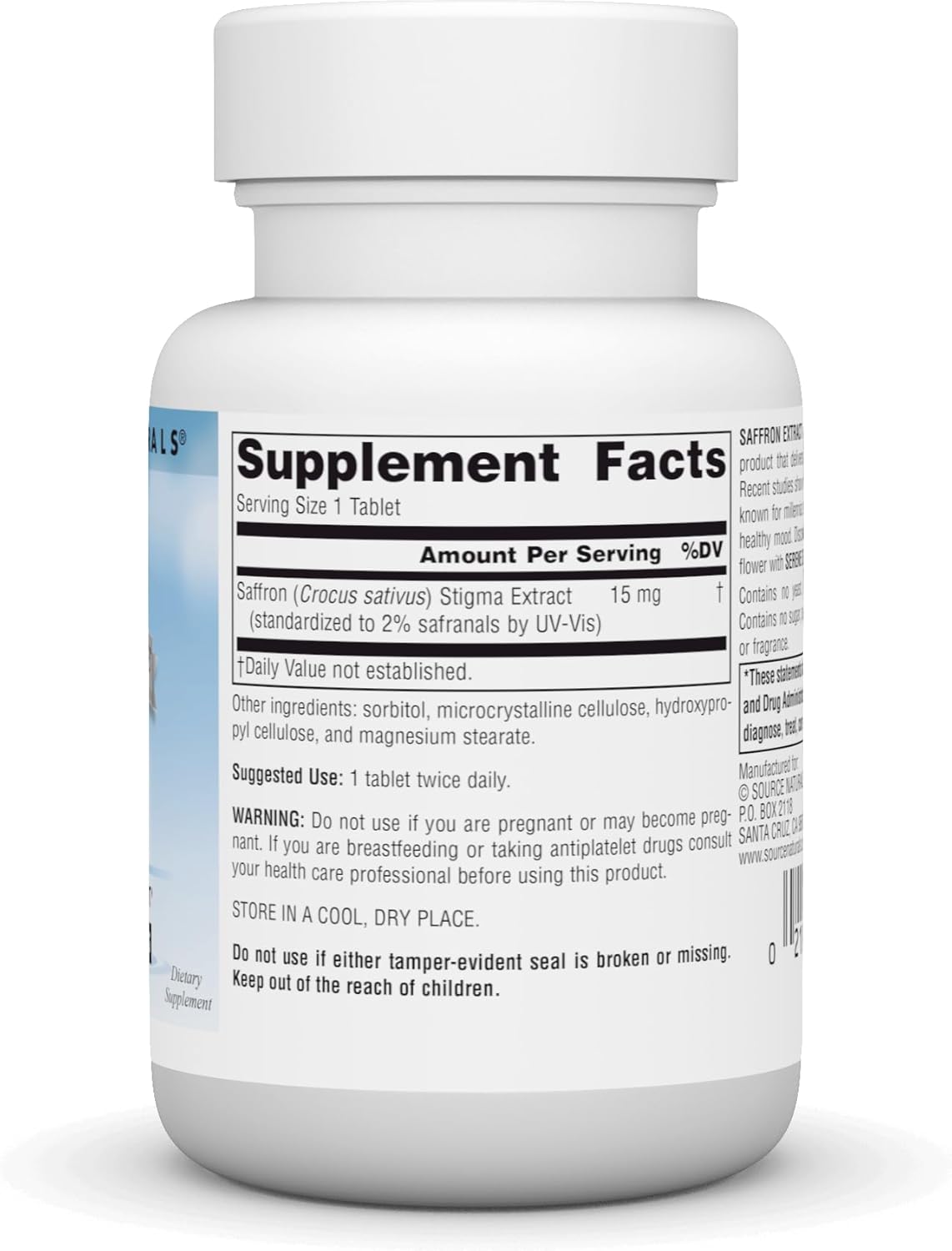60 Tablets of Source Naturals Serene Science Saffron Extract for Mood Support