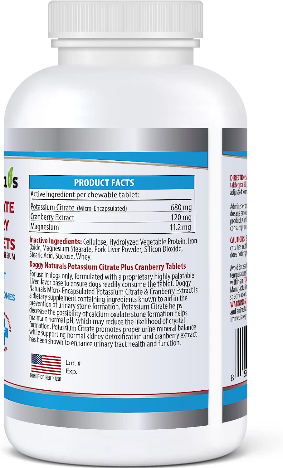 60 Tablets Pet Health Pharma Potassium Citrate Plus Cranberry & Magnesium Supplement for Dogs - Urinary Tract Support - Prevents Calcium Oxalate Stones - Bladder & Kidney Stone Deterrent - Made in USA