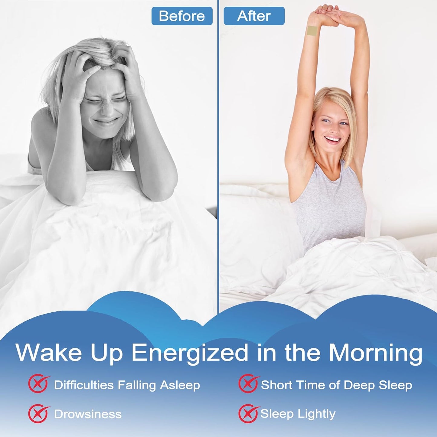 60 Vanish Sleep Patches for Adults - Natural Plant Extracts - No Side Effects - Deep Sleep Aid to Eliminate Grogginess