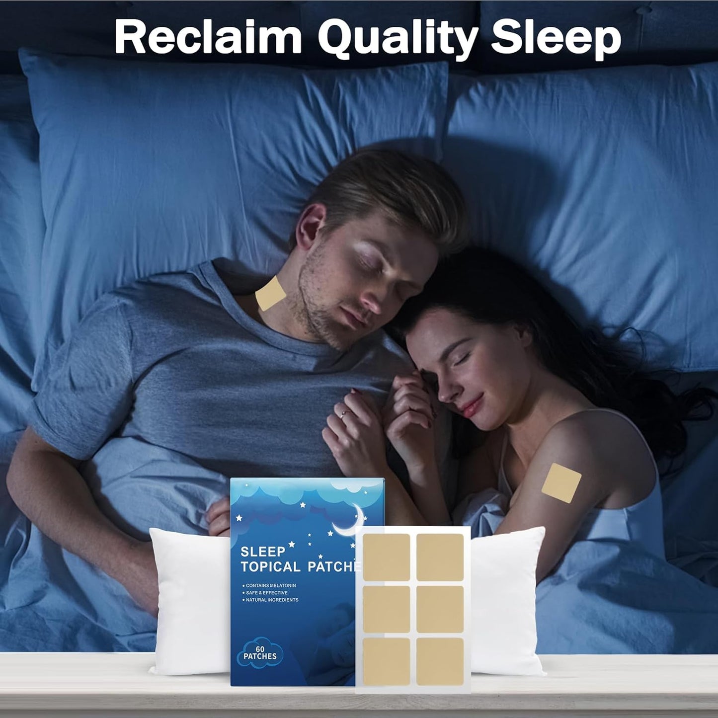 60 Vanish Sleep Patches for Adults - Natural Plant Extracts - No Side Effects - Deep Sleep Aid to Eliminate Grogginess