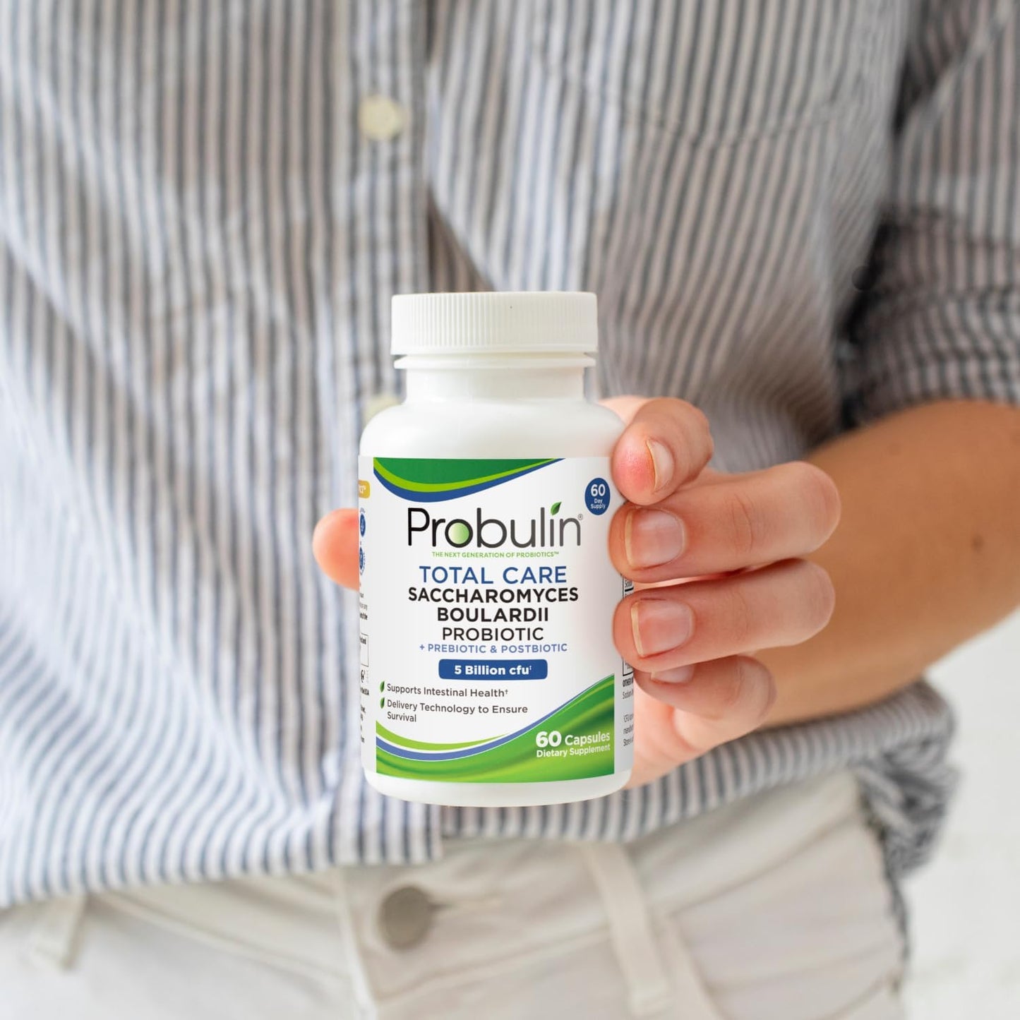 60 Vegan Capsules of Probulin Total Care with Saccharomyces Boulardii for Pre, Pro, and Postbiotic Support