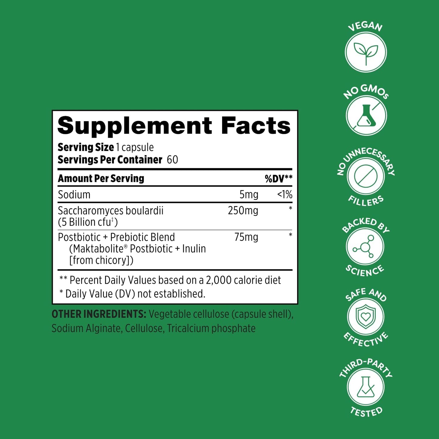 60 Vegan Capsules of Probulin Total Care with Saccharomyces Boulardii for Pre, Pro, and Postbiotic Support
