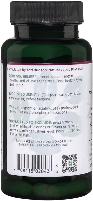 60 Vegan Capsules of Vitanica Cortisol Relief Supplement for Sleep and Stress Management