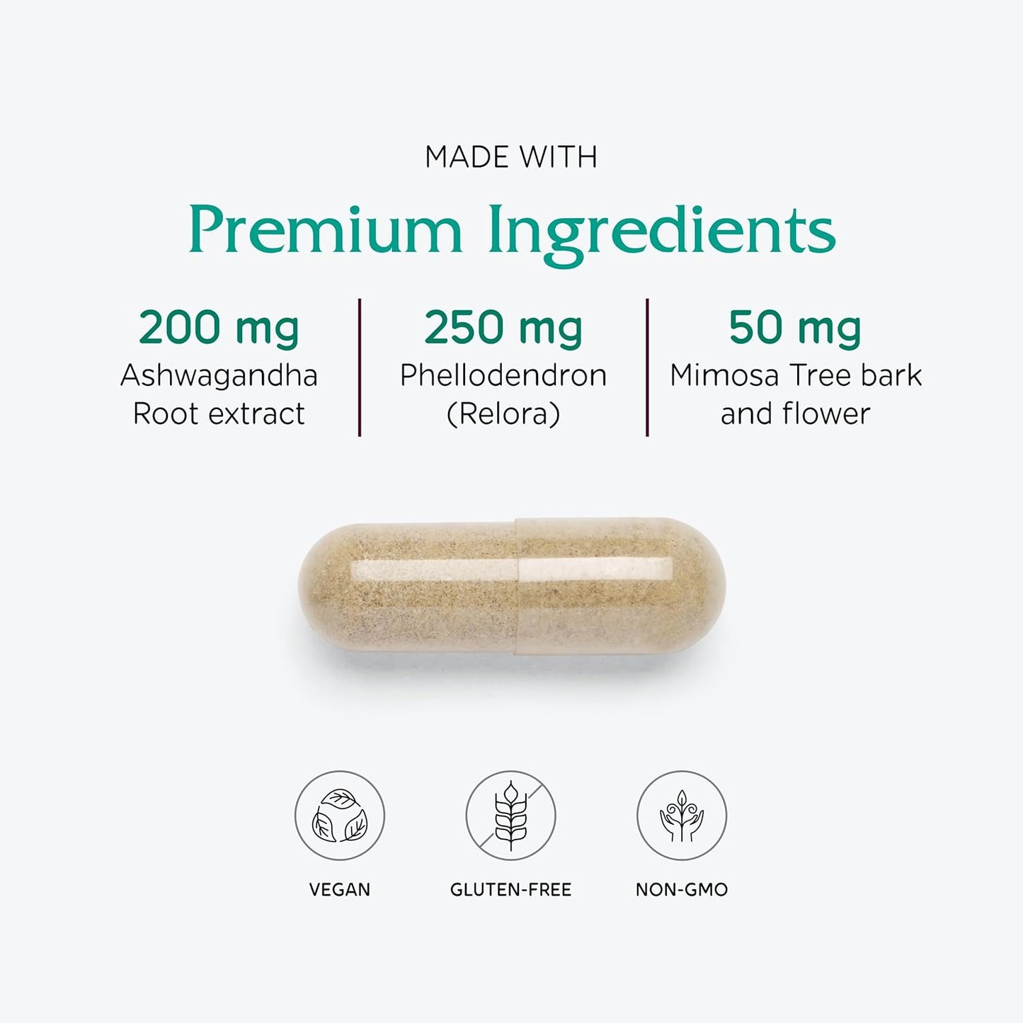 60 Vegan Capsules of Vitanica Cortisol Relief Supplement for Sleep and Stress Management