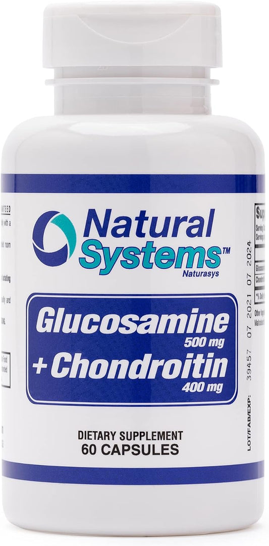 60 Vegan Glucosamine Chondroitin Capsules for Joint Support by Naturasys