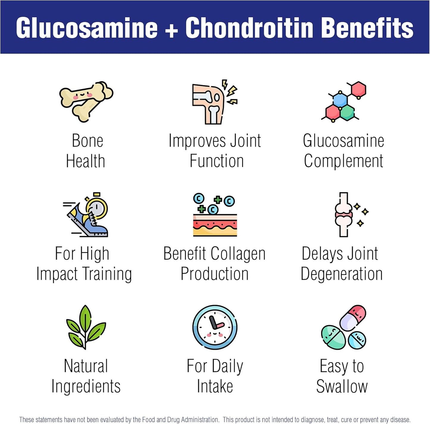60 Vegan Glucosamine Chondroitin Capsules for Joint Support by Naturasys