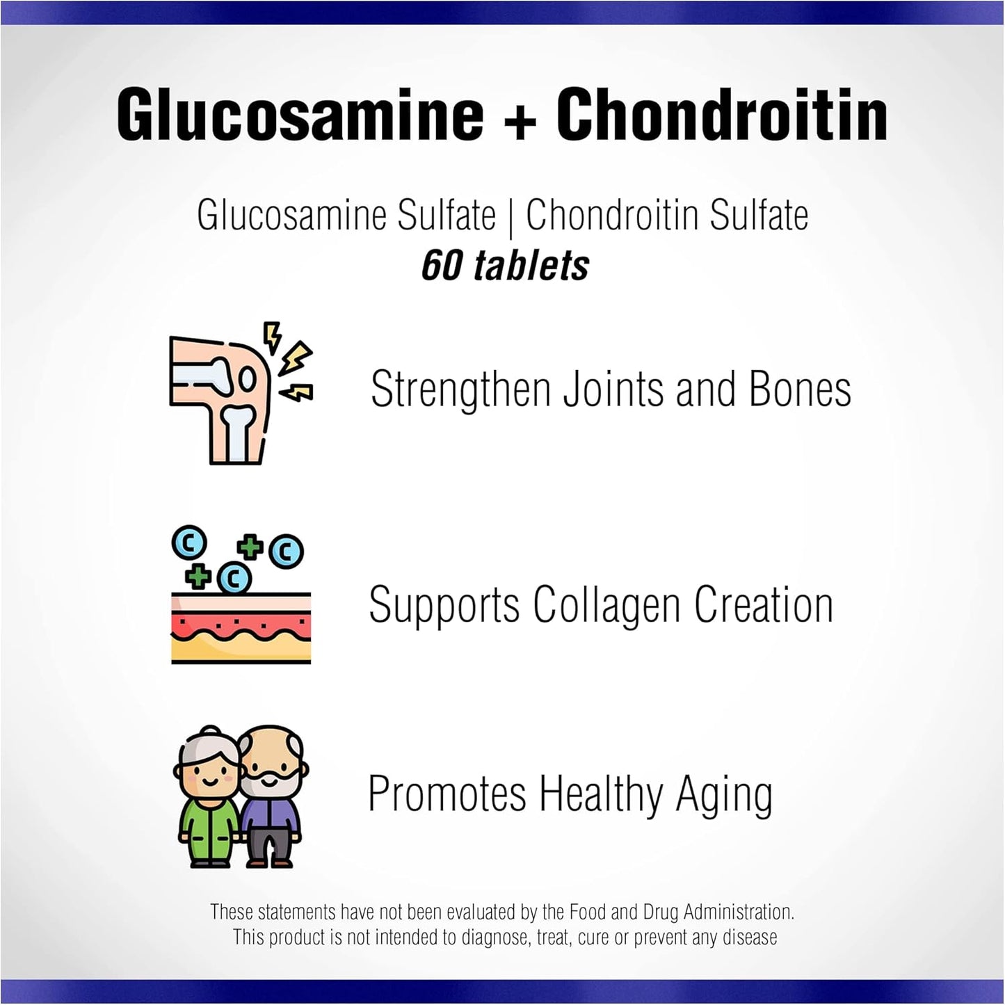 60 Vegan Glucosamine Chondroitin Capsules for Joint Support by Naturasys