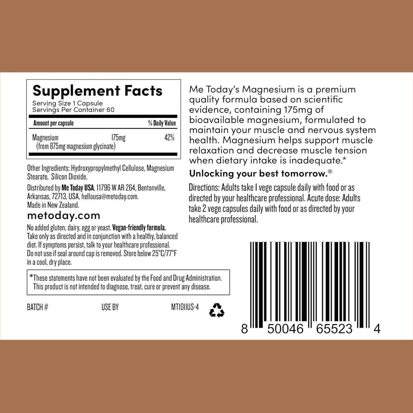 60 Vegan Magnesium Capsules for 2 Months Supply by me today