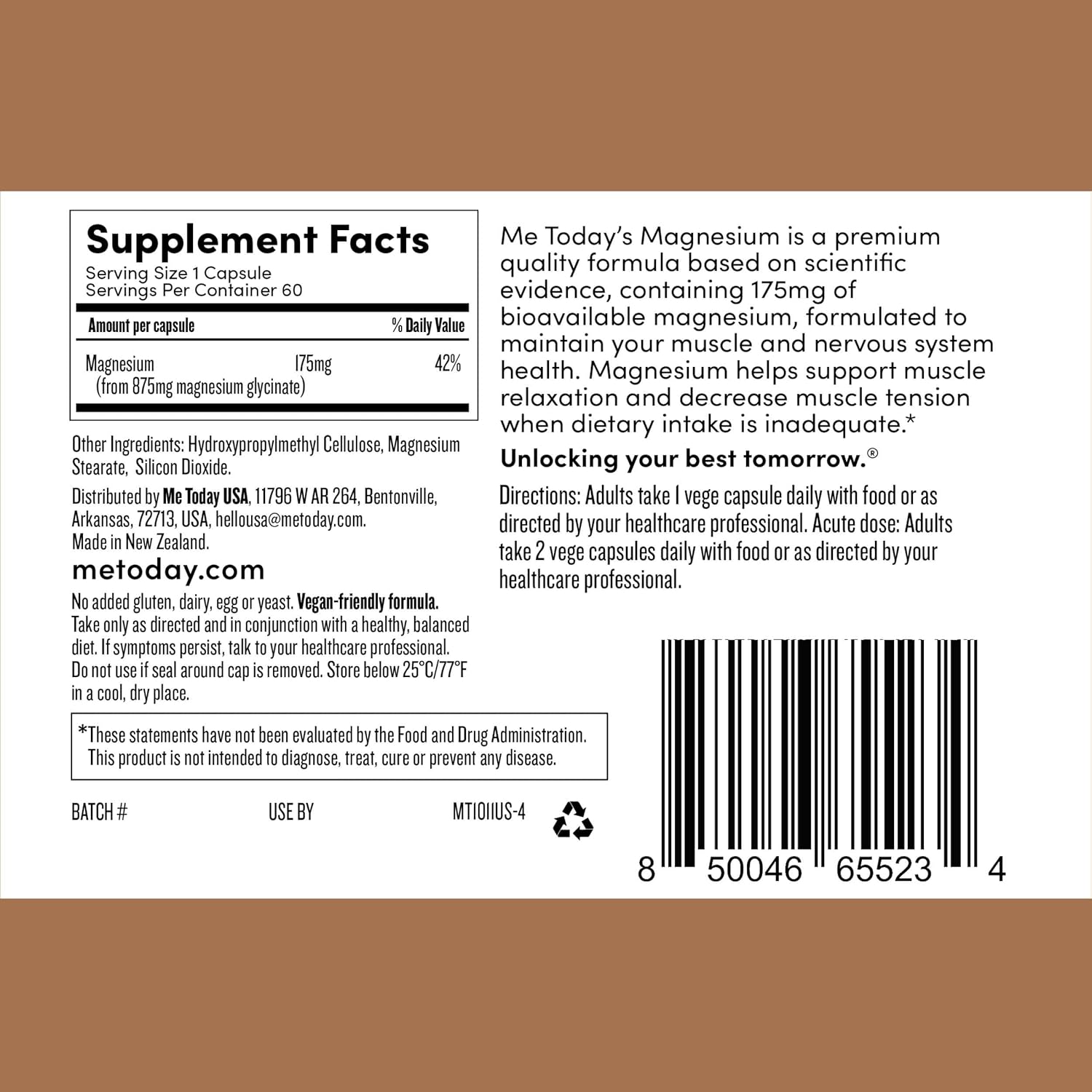 60 Vegan Magnesium Capsules for 2 Months Supply by me today