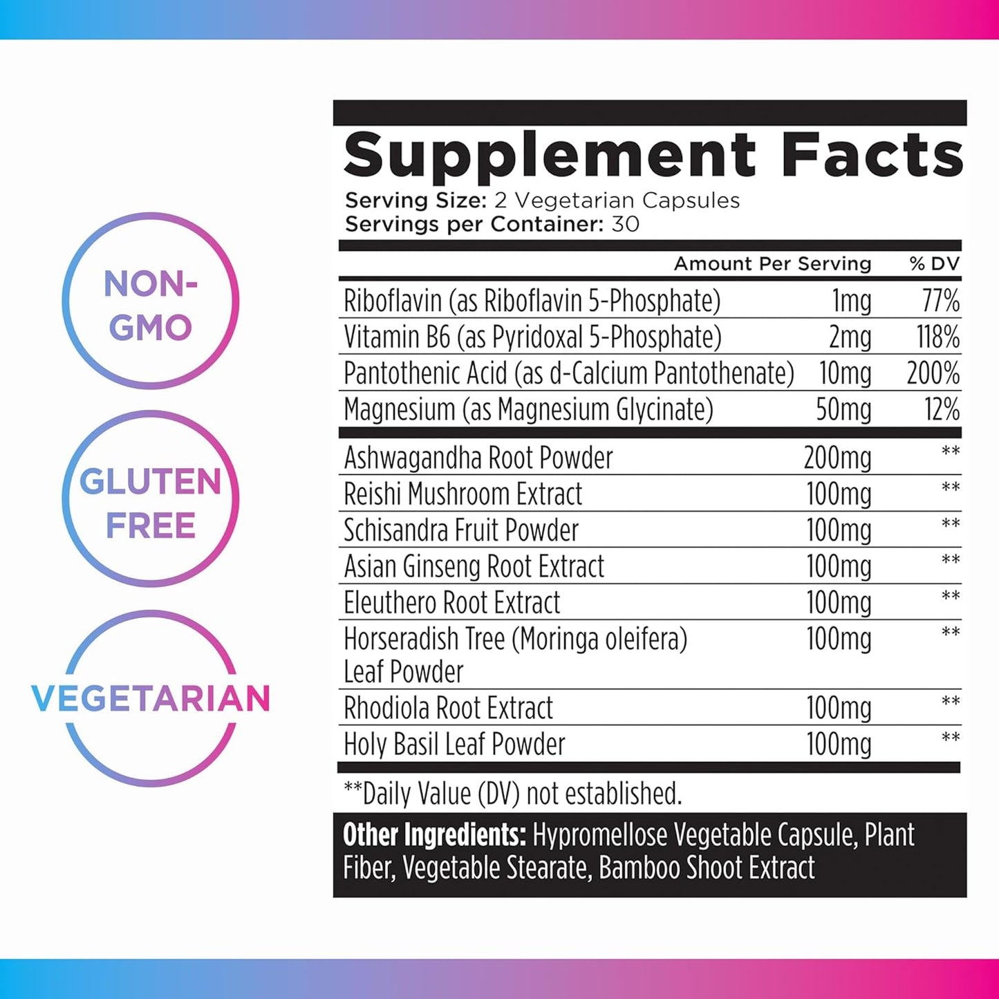 60 Vegetarian Capsules Livingood Daily De-Stress Relief Supplement with Reishi Mushroom & Ashwagandha for Mood & Brain Support - Non-GMO, Gluten-Free, Allergen-Free, Vegan Formula