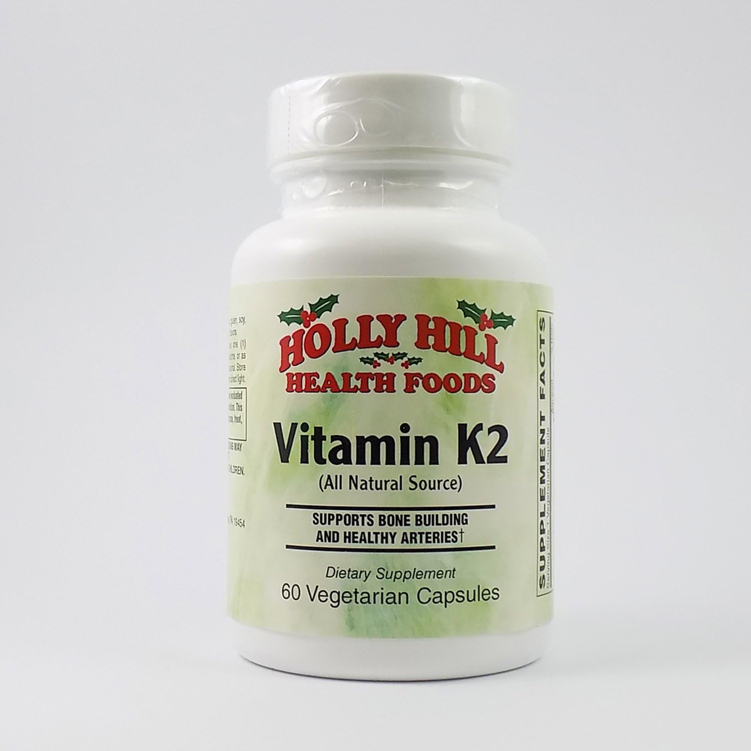 60 Vegetarian Capsules of Holly Hill Health Foods Vitamin K2 - Essential Support for Bone and Heart Health