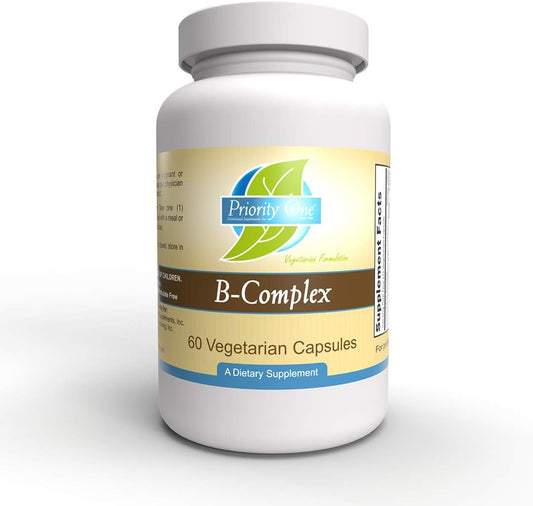 60 Vegetarian Capsules of Priority One Vitamins B Complex Formula for Essential Nutrient Support