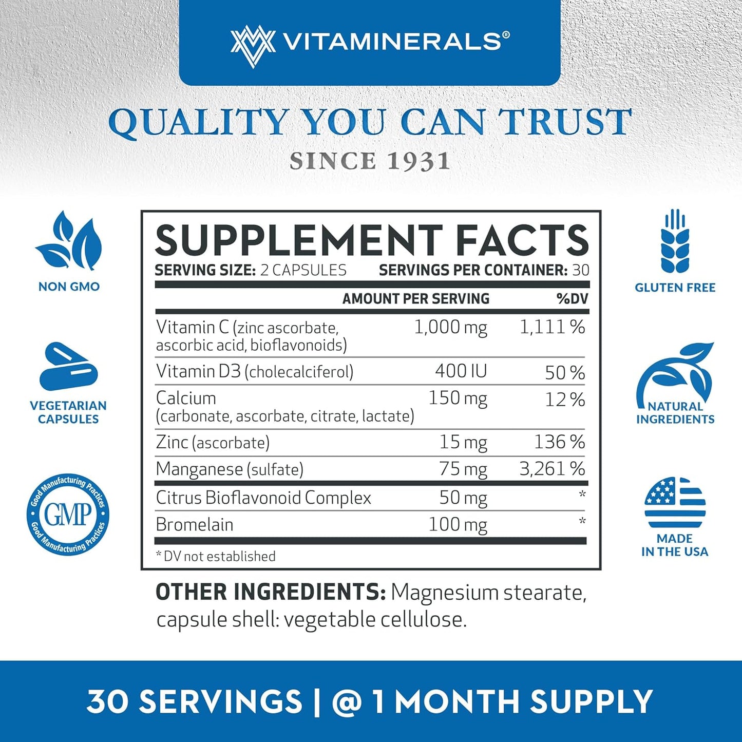 60 Veggie Caps of Vitaminerals 117 Distex™ Spinal Disc Support with Bromelain, Turmeric, and Manganese