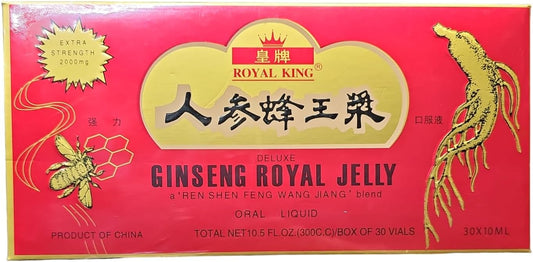 60 Vials of Royal King Deluxe Ginseng Royal Jelly Oral Liquid - Premium Quality Supplement