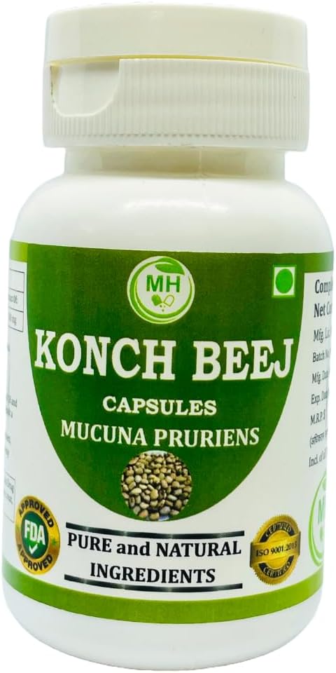 60 x 500 mg Mucuna Pruriens Capsules by Morsan Healthcare - Natural Herbal Supplement