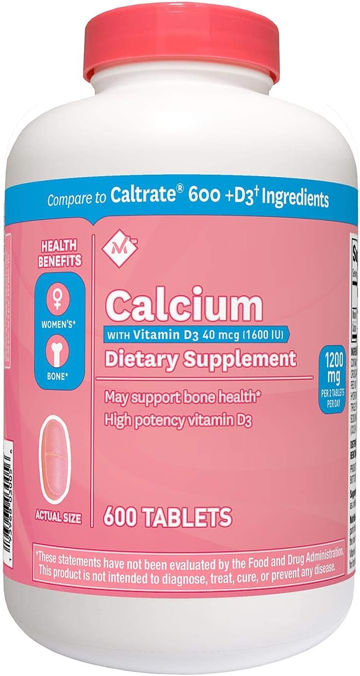 600 Count Member's Mark 600mg Calcium + D3 Dietary Supplement for Bone Health