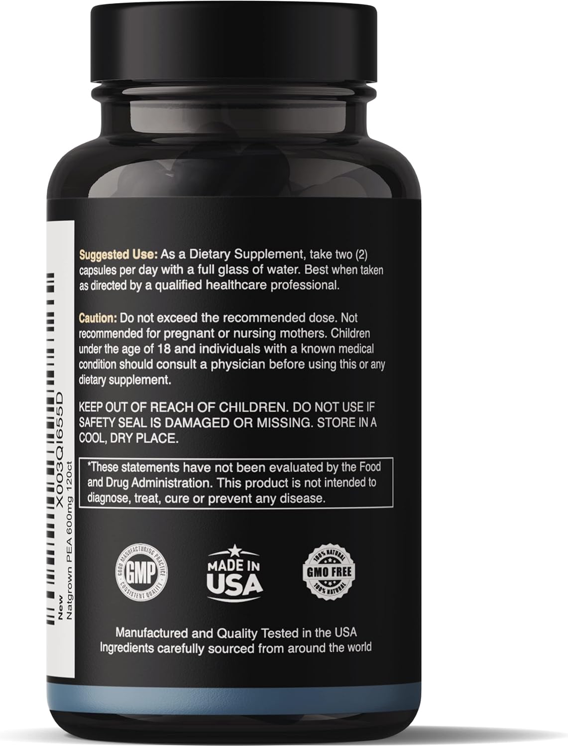 600 mg Palmitoylethanolamide (PEA) Supplement - 120 Capsules by Natgrown