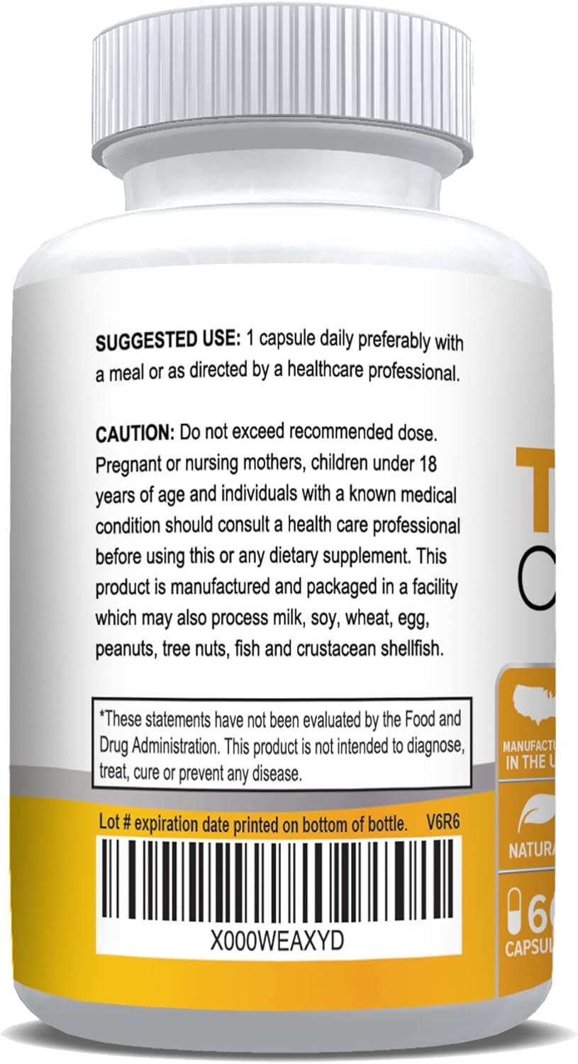 600 mg Turmeric Curcumin Supplement - Vegetarian Capsules by NusaPure