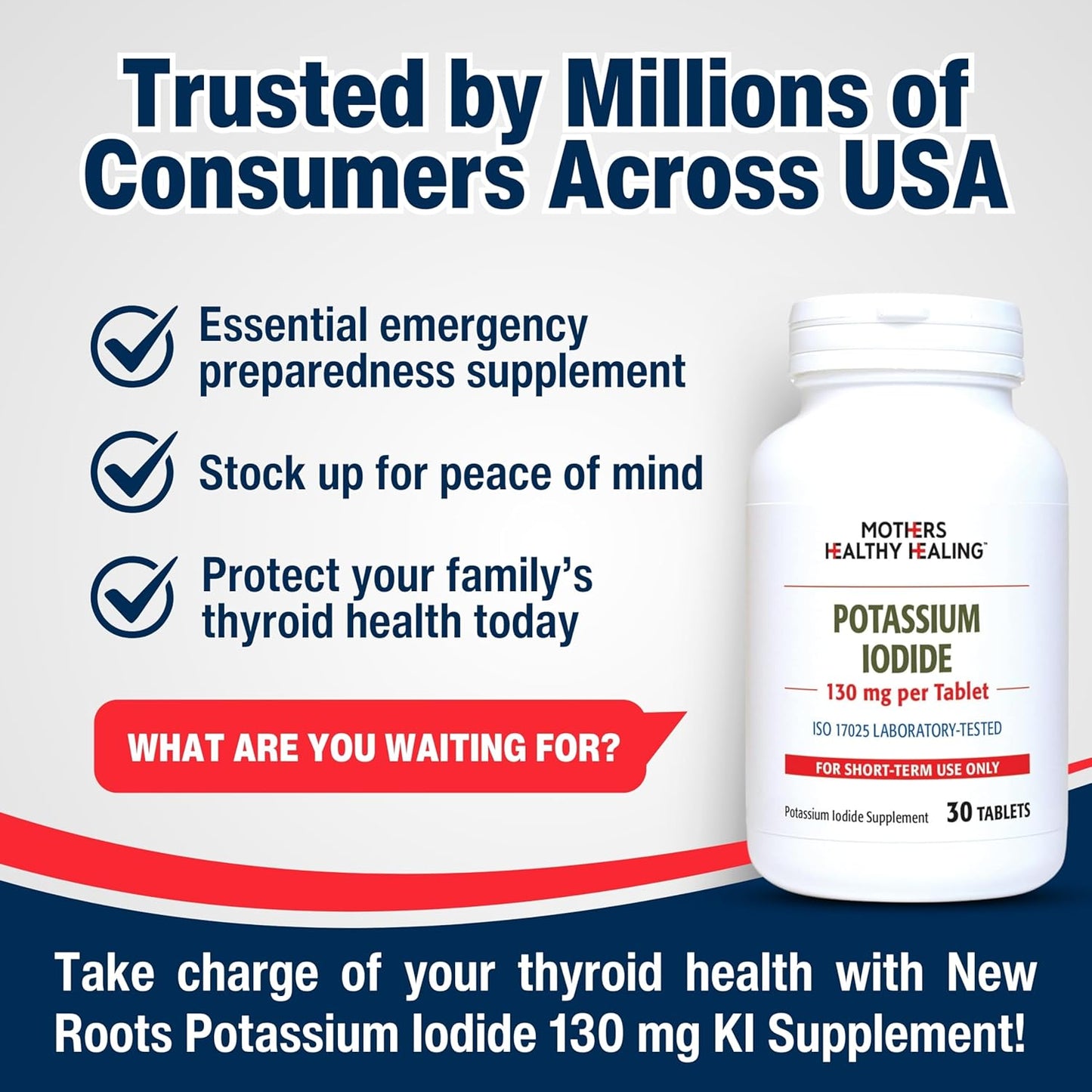 600 Potassium Iodide Tablets for Thyroid Support - 65mg KI Supplement for Short Term Use - Iodine Rich YODO Naciente Formula for Mothers Health